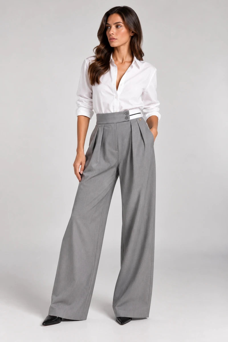 Grigio Sleek Sophistication Pants - ELLY