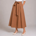 High - Waisted Cotton Sash Skirt – Caramello - ELLY