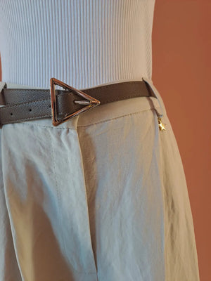 High - waisted wide - leg trousers – Light Sage - ELLY