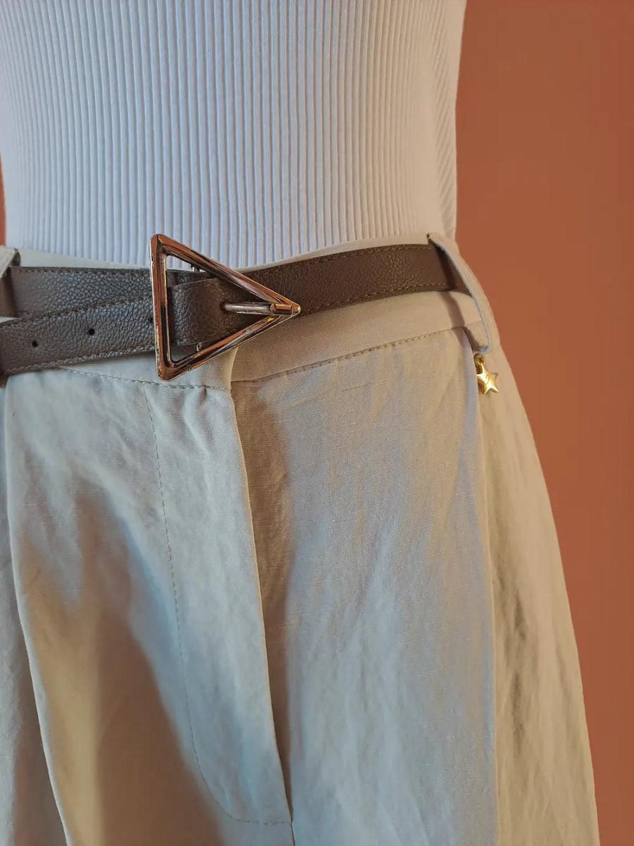 High - waisted wide - leg trousers – Light Sage - ELLY