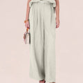 High - waisted wide - leg trousers – Light Sage - ELLY