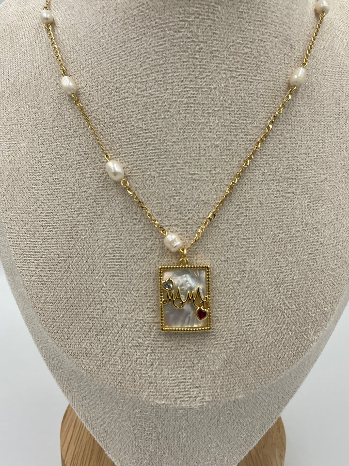 Mother Necklace with Pearl Ornaments - ELLY