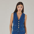 Italian-Made Denim Gilet - Effortlessly Chic - ELLY