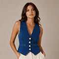 Italian-Made Denim Gilet - Effortlessly Chic - ELLY