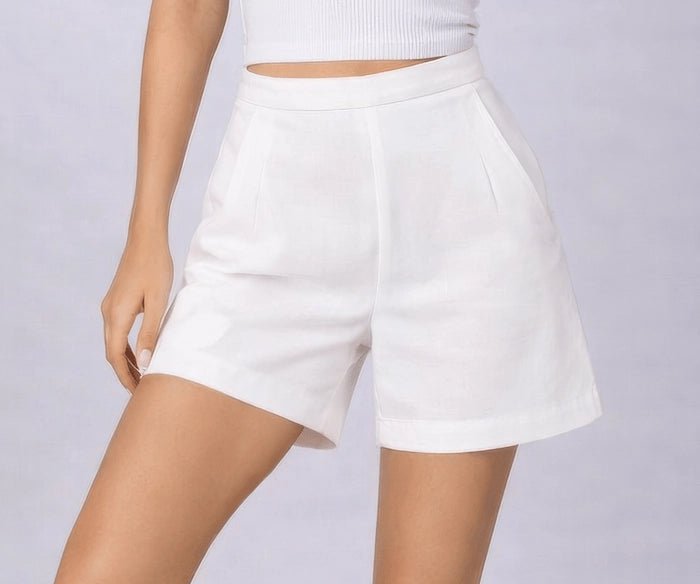 Ivory Tailored Shorts - ELLY