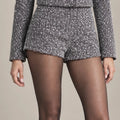 Kristel Black and White Textured Shorts in Bianco/Nero, closer product view emphasizing the shorts