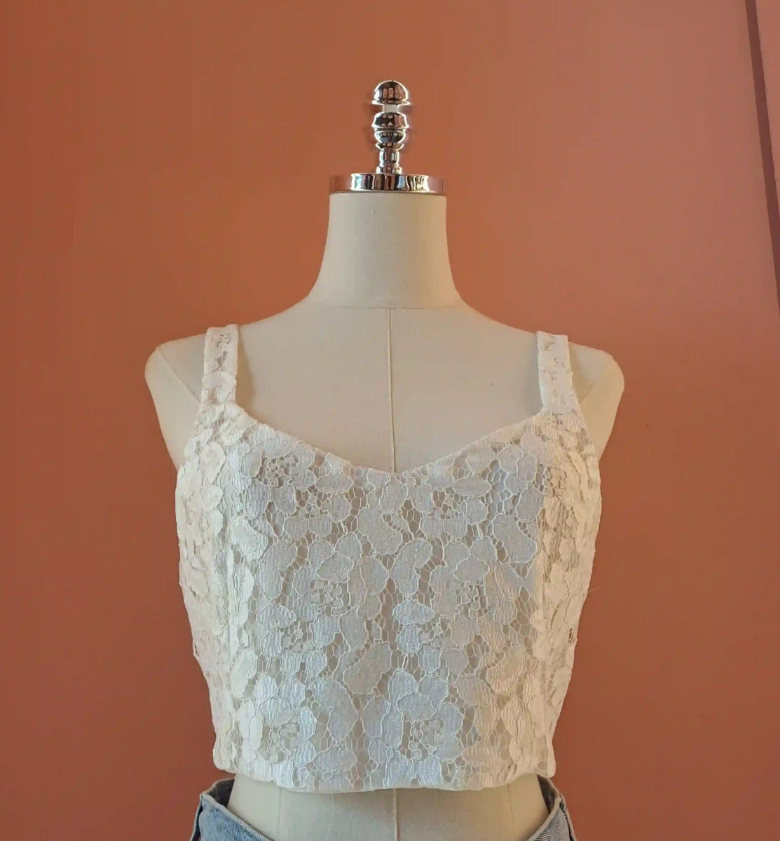 Lace Crop Top – Panna - ELLY