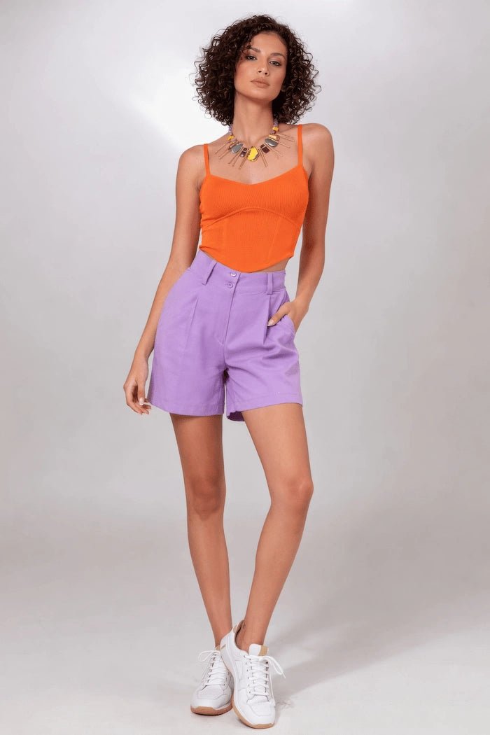 Lavender Tailored Shorts - ELLY