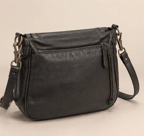Leather Studded Crossbody Bag - ELLY