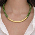 Light Green Volcano Stones Necklace - ELLY