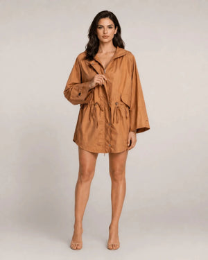 Lightweight Hooded Parka – Caramello - ELLY
