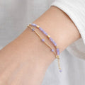 Lilac Double Bracelet Set with 18 Karat Gold - Plated Charms - ELLY
