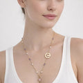 Luna Pearl & Crystal Double Chain Necklace - ELLY
