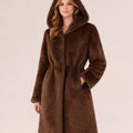 Luxora Plush Fur Italian Hooded Coat – Moro Visone - ELLY