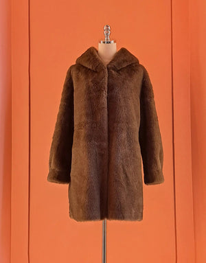 Luxora Plush Italian Hooded Coat – Moro Visone - ELLY