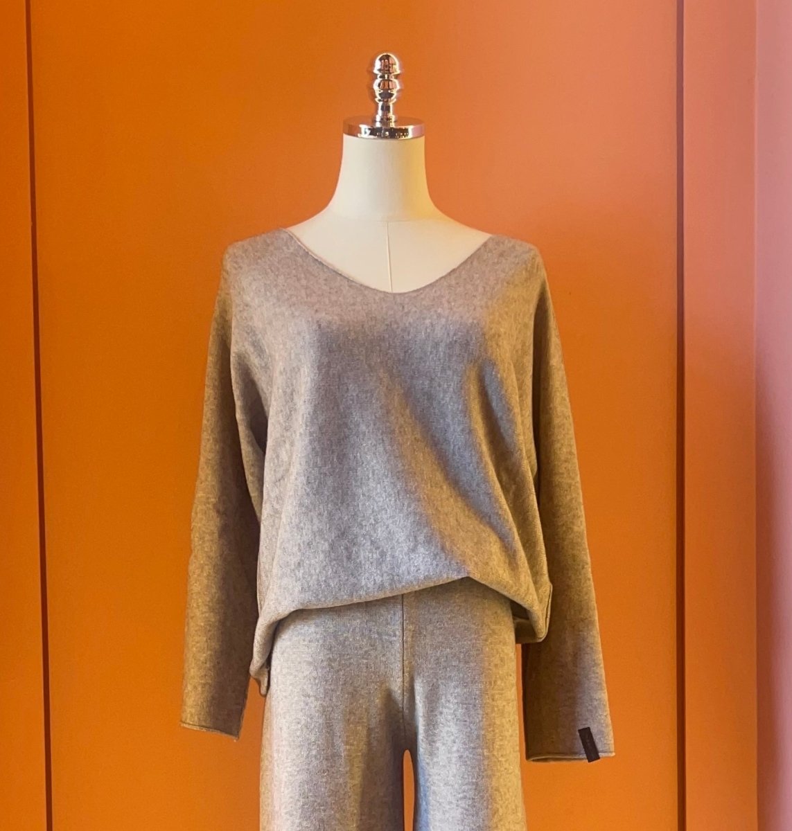 Maglia Oversize con Scollo Tortora - ELLY