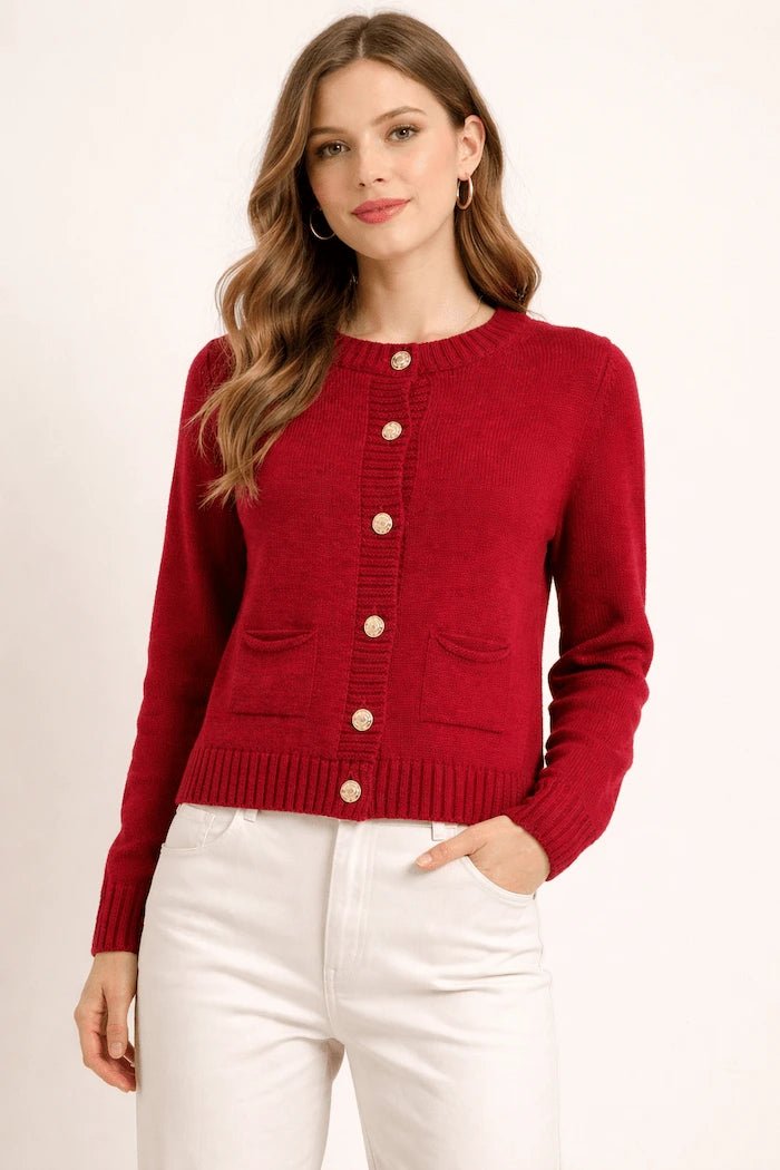 Mariana Cardigan in Rosso - ELLY