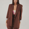 Marrone Elegance Italian Oversized Blazer - ELLY