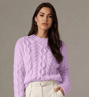 Mauve Short Knit Sweater - ELLY
