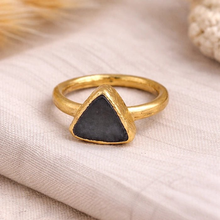 Midnight Agate Statement Ring - ELLY