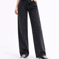 Midnight Black High - Waisted Wide - Leg Jeans - ELLY