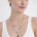 Midnight Blue Zircon Half - Moon Necklace - ELLY