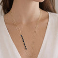 Midnight Crystal Bar Layered Necklace - ELLY
