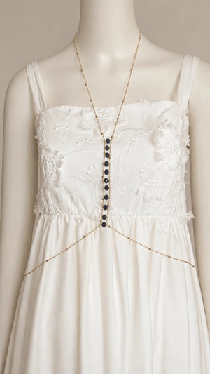 Midnight Crystal Bar Layered Necklace - ELLY
