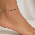 Midnight Crystal Double Chain Anklet – Gold Plated - ELLY