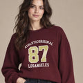 Morgan Bordeaux 87 Sweatshirt in Bordeaux, closer product view showing the upper garment silhouette