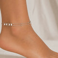 Mother of Pearl Chain Anklet – Silver Tone - ELLY
