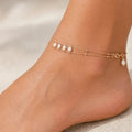 Mother of Pearl Double Chain Anklet – Gold Plated - ELLY