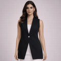 Nero Tailored Longline Gilet - ELLY