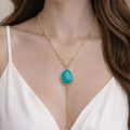 Ocean Drop Pendant Necklace – Gold - ELLY