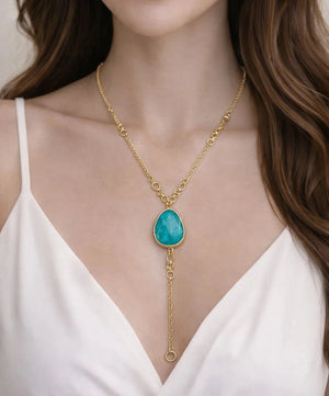 Ocean Drop Pendant Necklace – Gold - ELLY