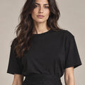 Olga Black T-Shirt – Nero in Nero, closer product view showing the upper garment silhouette
