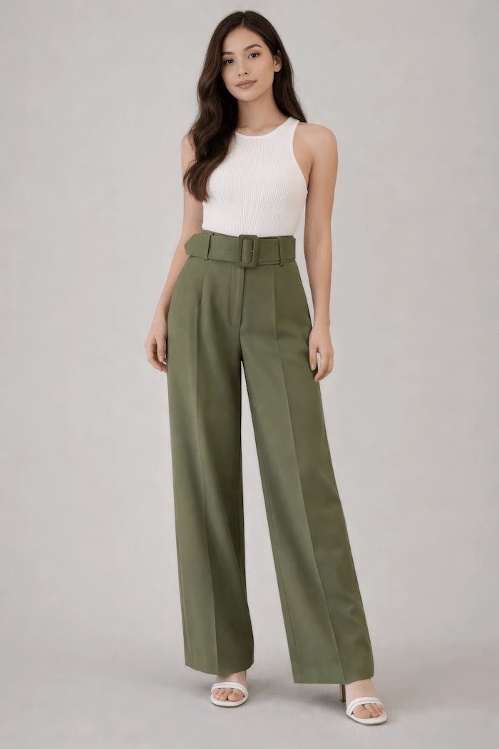 Olive Green Pants - ELLY