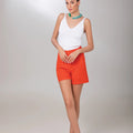Orange Linen Shorts - ELLY