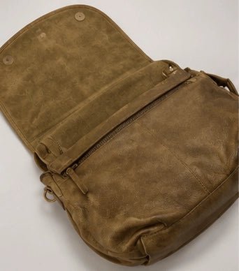 Ornate Gold - Pattern Leather Crossbody – Brown - ELLY