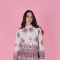 Ornate Printed Long - Sleeve Shirt – Avorio e Lilla - ELLY