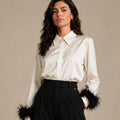 Pam Panna Feather-Cuff Shirt - ELLY