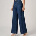 Pantaloni Gamba Larga in Denim - ELLY