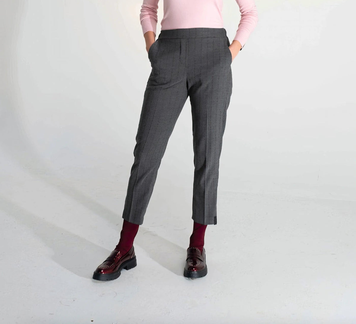Pantaloni Gessati Grigio - ELLY