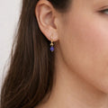 Periwinkle Drop Chain Asymmetrical Earrings - ELLY