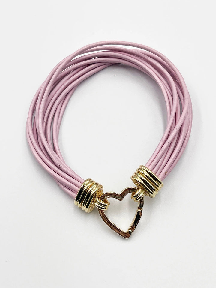 Pink Leather Bracelet - ELLY