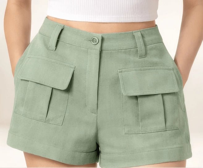 Pistachio Structured Shorts - ELLY