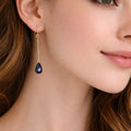 Preciosa Czech Crystal Long & Short Earrings – Deep Midnight Blue - ELLY