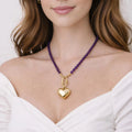 Purple Crystal Pendant Necklace – Gold (ELLY) - ELLY
