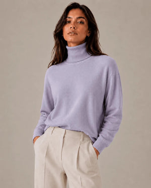 Purple High Neck Sweater - ELLY