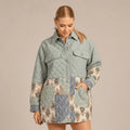 Quilted Patchwork Green Jacket - ELLY